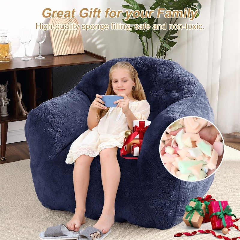 39/51" High-Density Foam Bean Bag Sofa Chair with Armrests