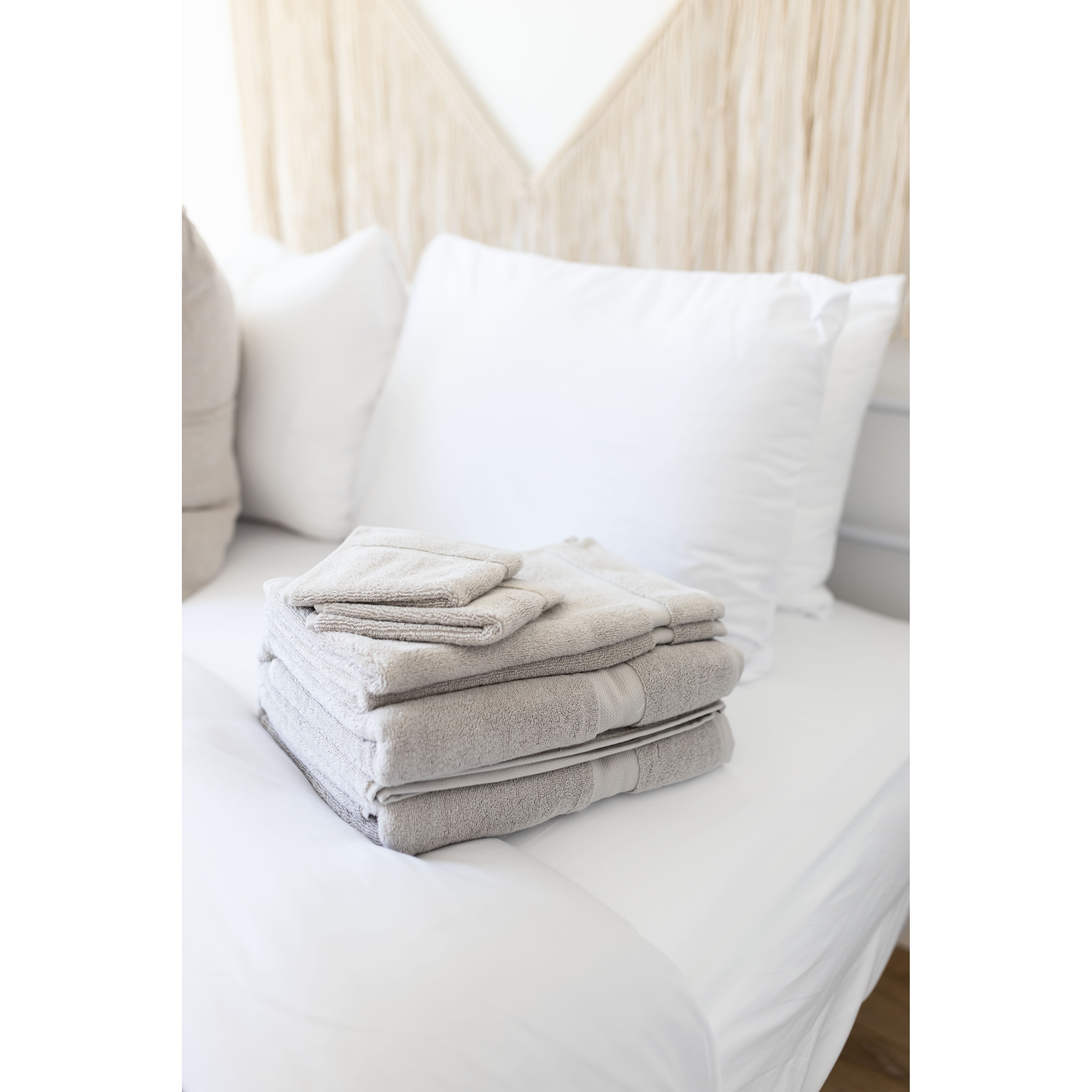 Canopy Lane 100% Cotton Ultra-Absorbent Bath Towel Set - 6-Piece, Grey Mist  - Save 51%