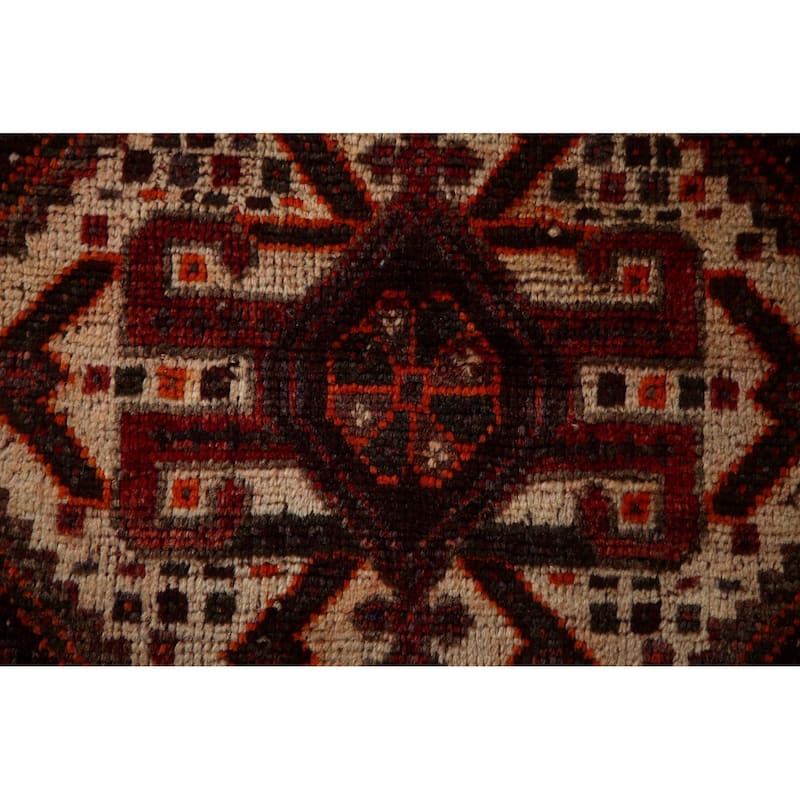 Qashqai Persian Vintage Area Rug Hand-Knotted Wool Carpet - 5'2"x 8'0"