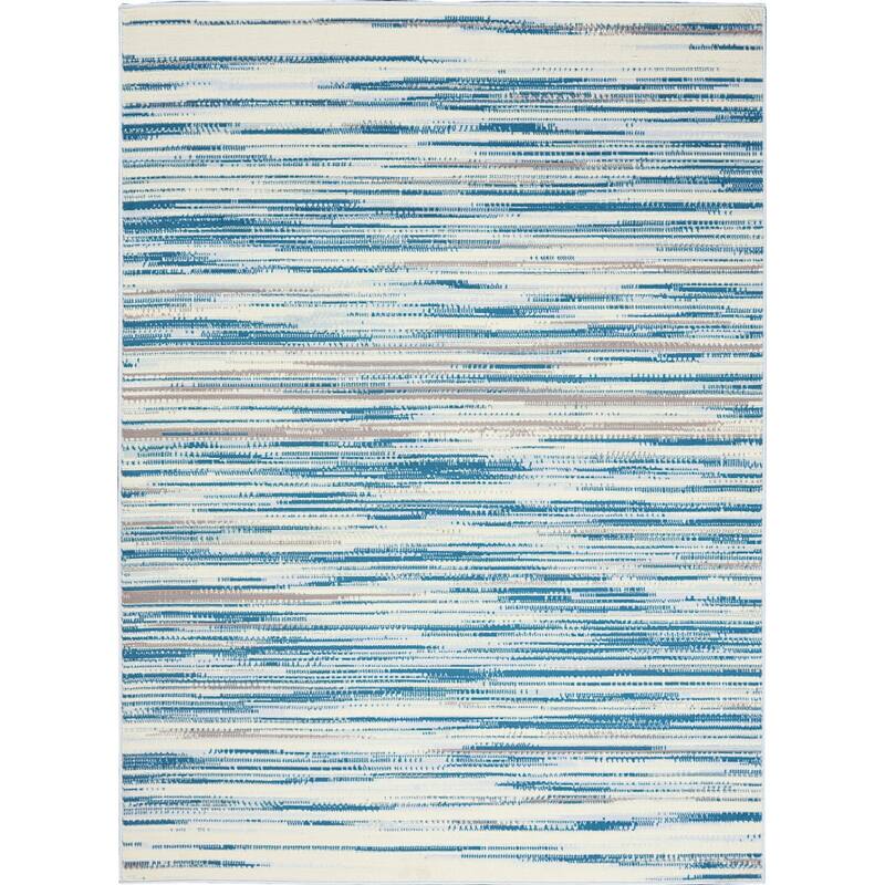 Power Loomed Abstract Modern Non Skid Stain Resistant Area Rug - 87' X '63' X '0.5