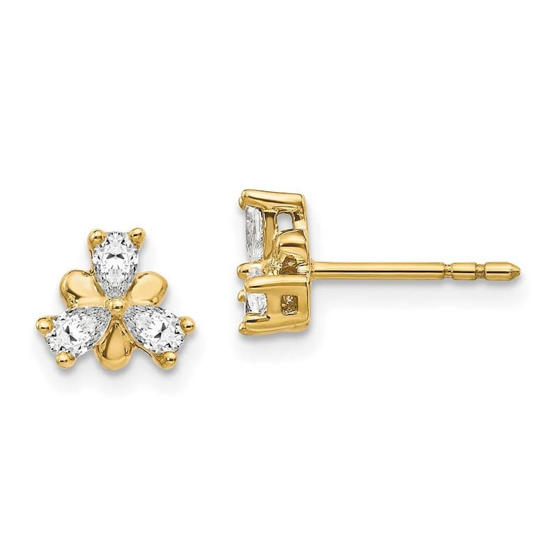 Curata 14k Diamond Earrings - 7x7mm Wide
