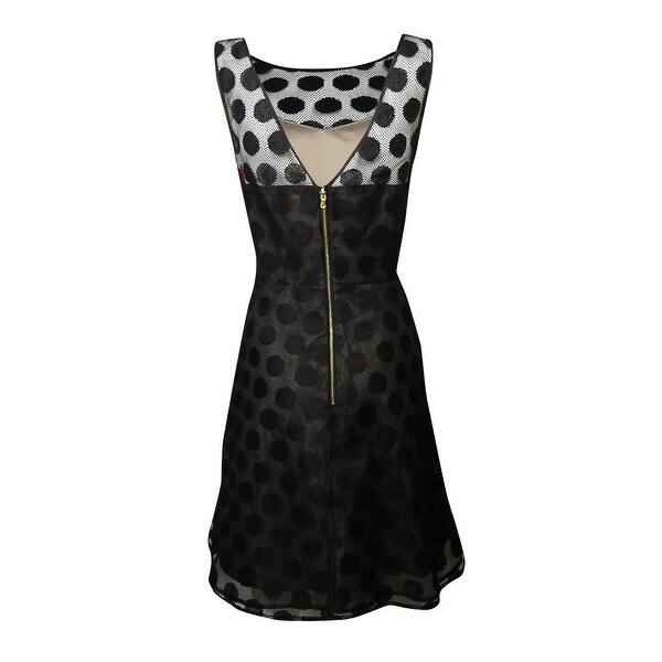 Shop Betsey Johnson Women S Illusion V Back Polka Dot A Line Dress
