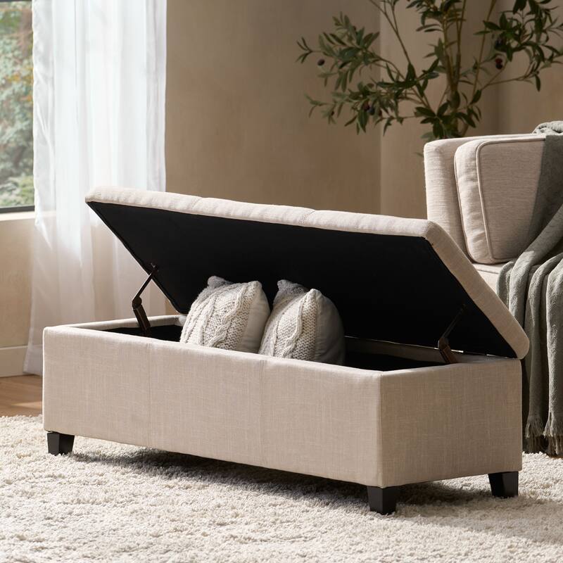Upholstered Storage Bench for Bedroom Living Room Entryway