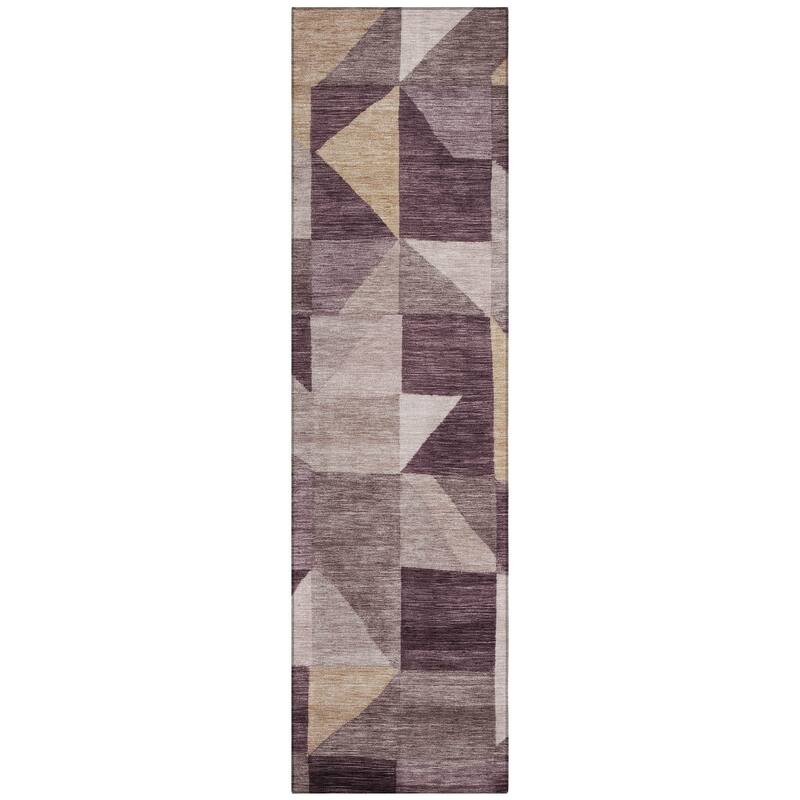 Machine Washable Indoor/ Outdoor Geo Rubi Chantille Rug