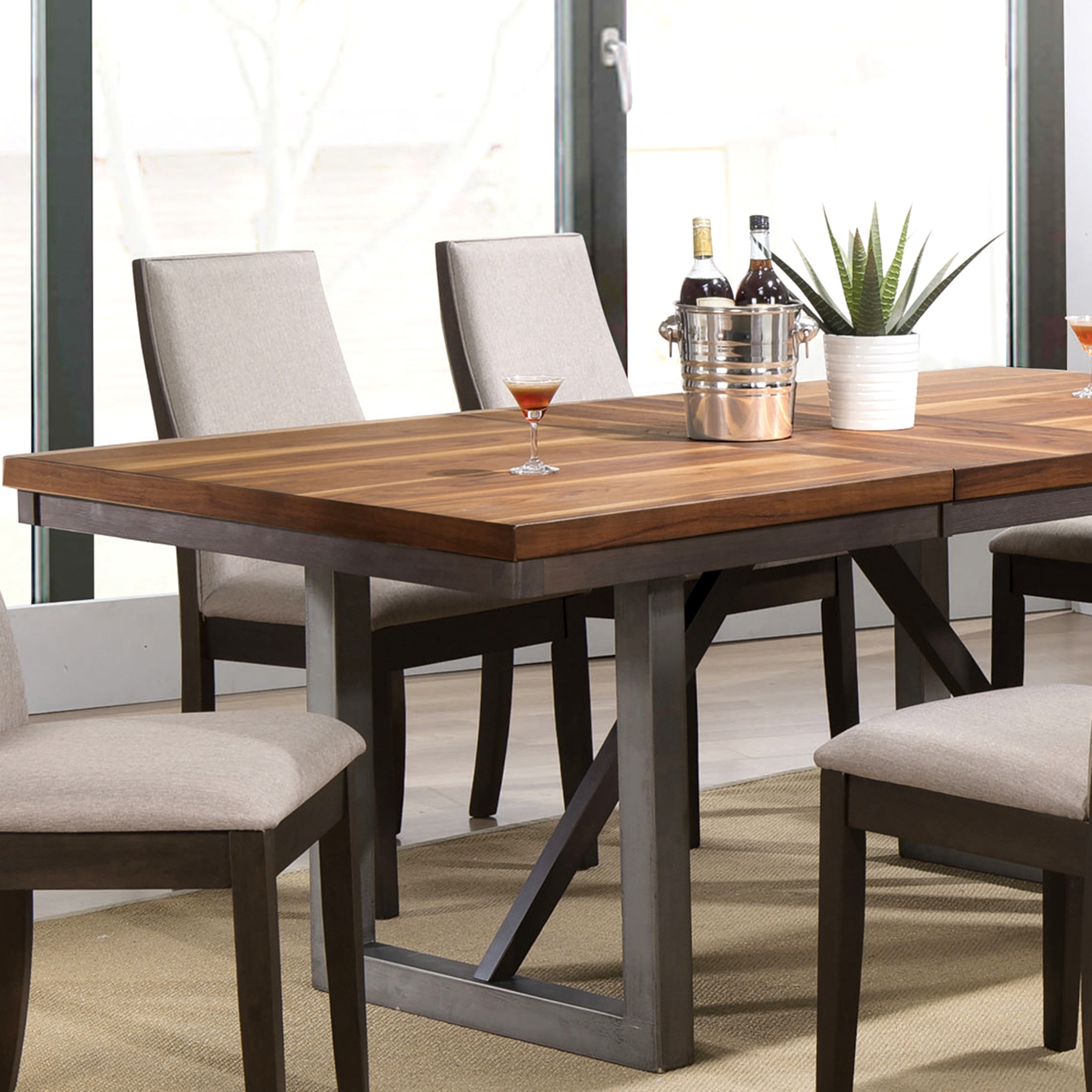 Wood block dining table new arrivals
