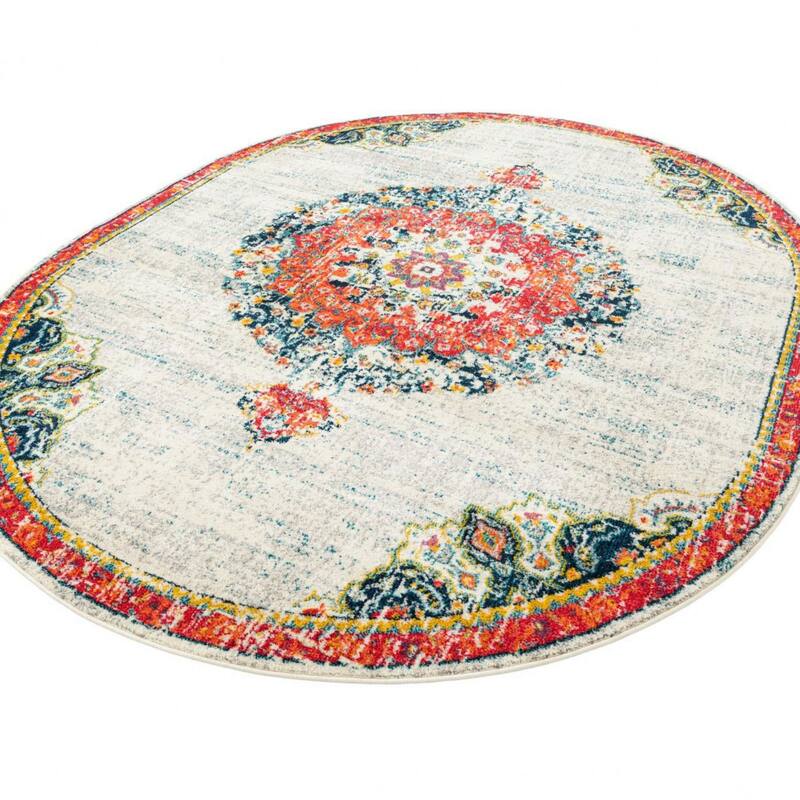 Traditional Koakburg Collection Area Rug - Ivory - 3'3"x5'3" Oval