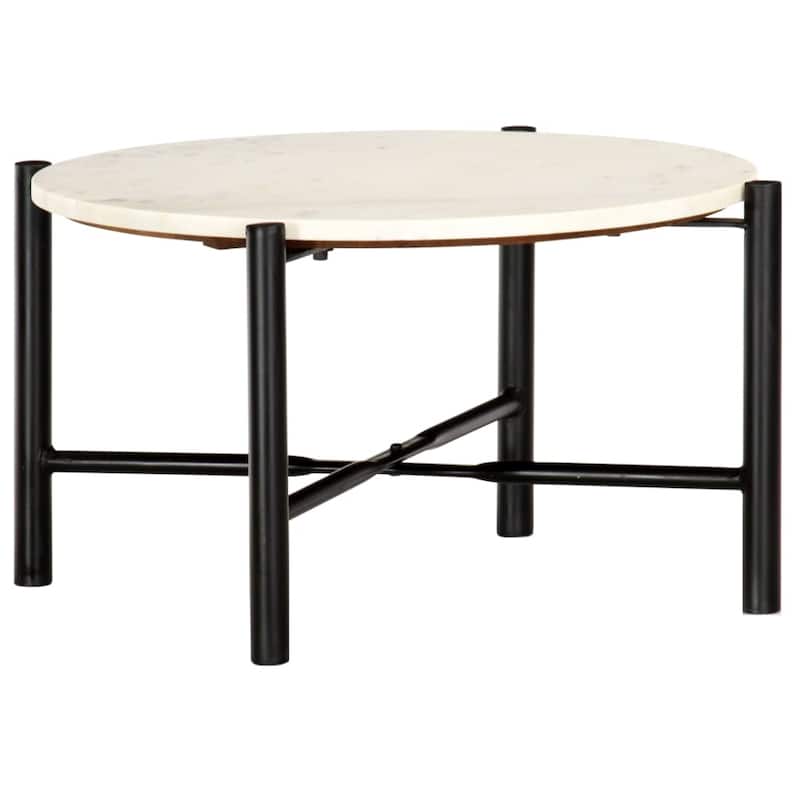 vidaXL Coffee Table Real Stone with Marble Texture Table Furniture Green/White - 23.6"x23.6"x13.8"