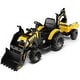 preview thumbnail 11 of 17, 12V 3 in 1 Kids Ride On Excavator with Shovel Bucket and Music - 96.5" x 25" x 33.5" (L x W x H) Yellow