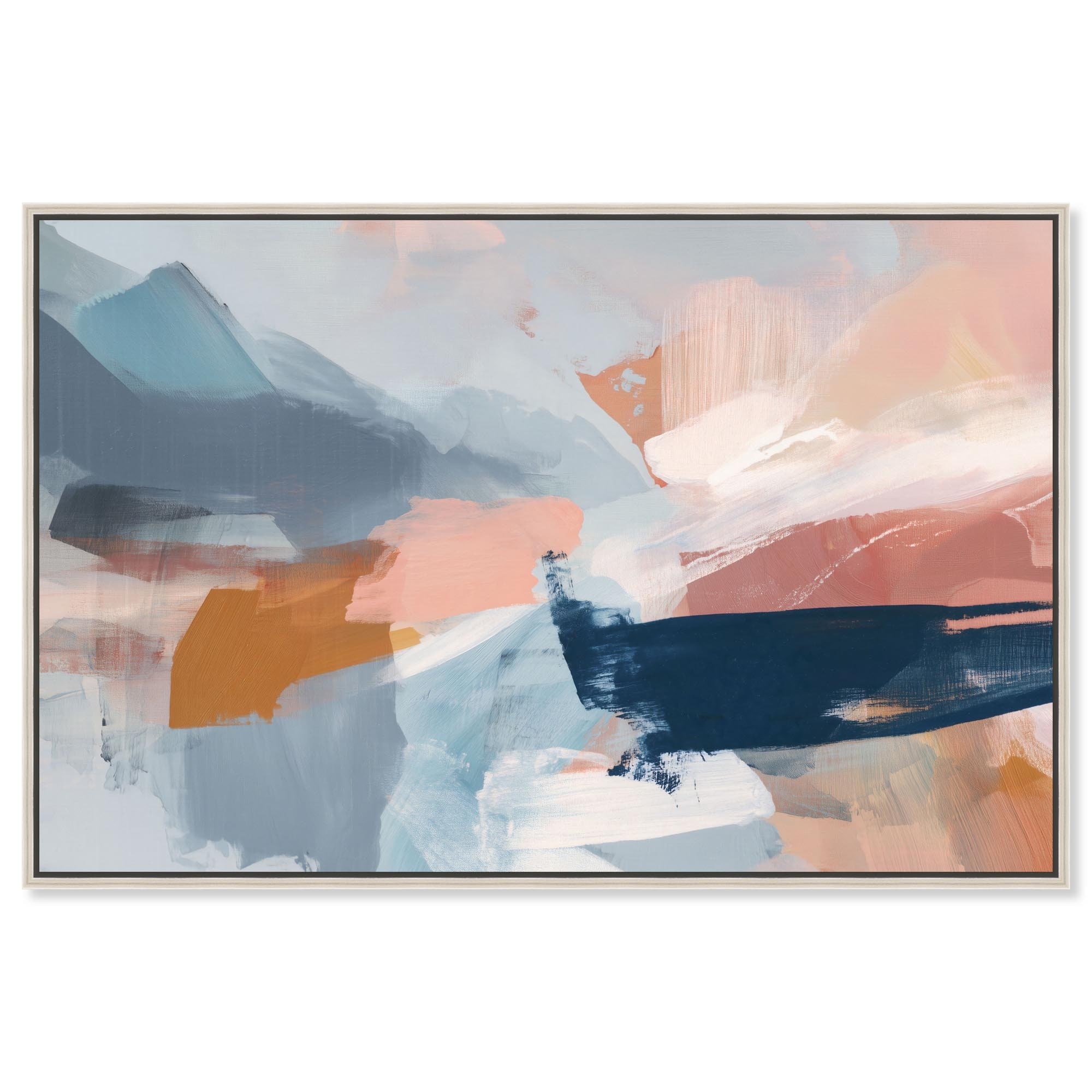 Crashing Tide I Blue Abstract Decor Canvas Print by Art Remedy