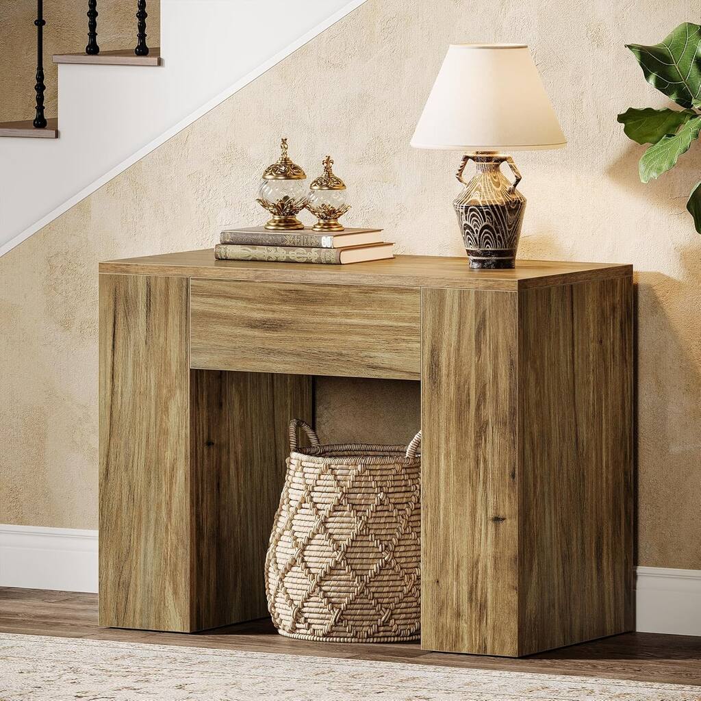 31.5" Farmhouse End Side Table with Heavy-Duty Wooden Pedestal for Living Room, Bedroom