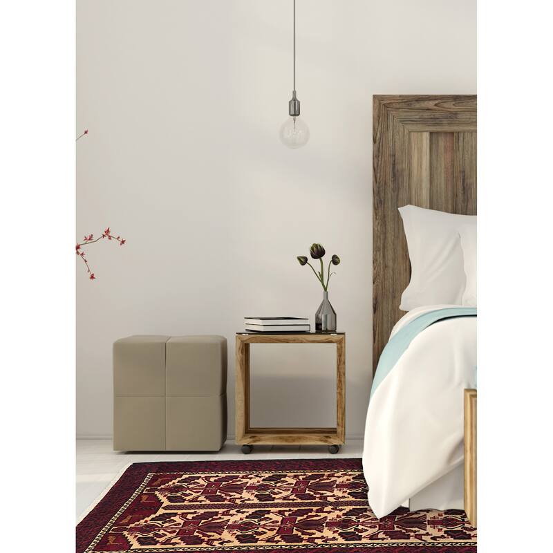 ECARPETGALLERY Hand-knotted Teimani Ivory, Red Wool Rug - 3'1 x 6'2