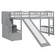 preview thumbnail 14 of 13, Modern Twin Size Loft Bed With Two Storage Drawers With Convertible Ladder and Slide For Bedroom,Dorm,Kids