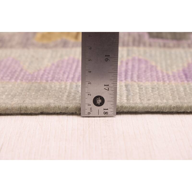 ECARPETGALLERY Hand-knotted Modern Oushak Light Grey Wool Rug - 8'10 x 11'11