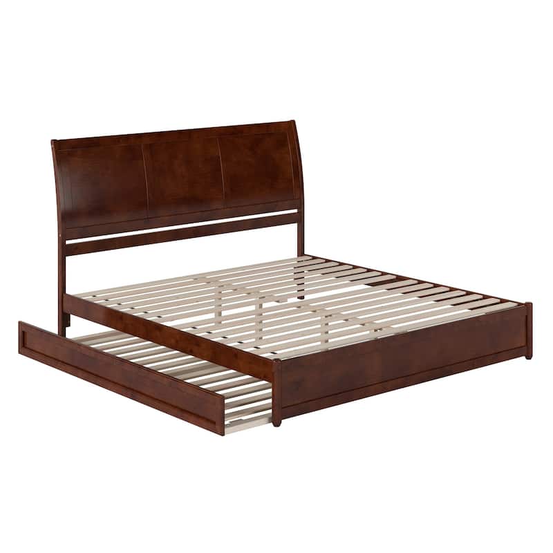 Andorra Platform Bed with Panel Footboard and Twin XL Trundle