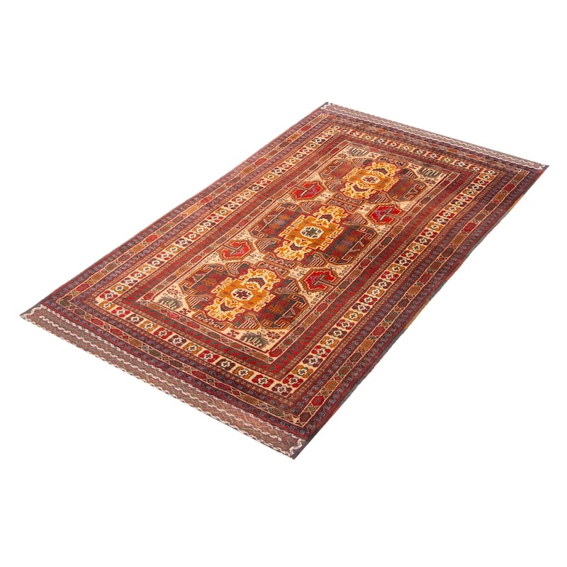 ECARPETGALLERY Hand-knotted Teimani Brown Wool Rug - 3'9 x 6'9