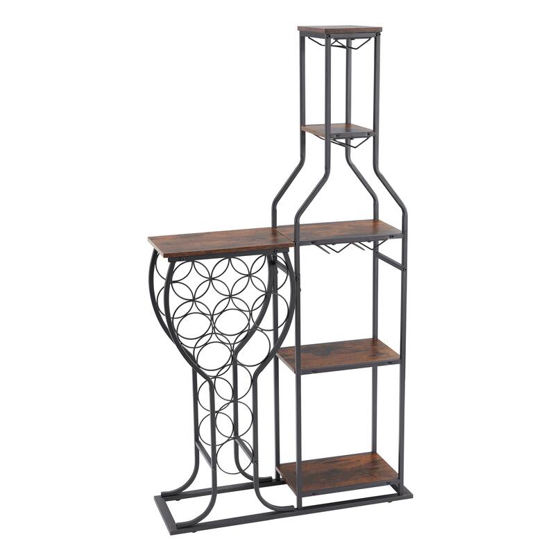 11 Bottle Wine Bakers Rack 5 Tier Freestanding Wine Rack - 28.74"L * 9.53"W * 53.94"H