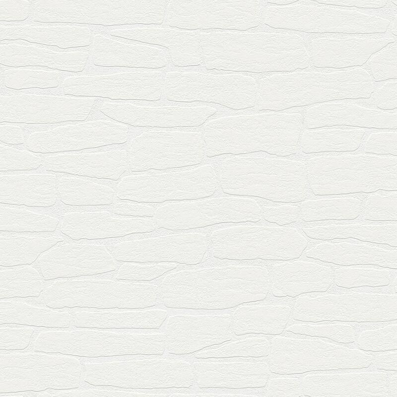 Brewster Pieter White Stone Paintable Wallpaper - 396in x 20.9in x 0.025in
