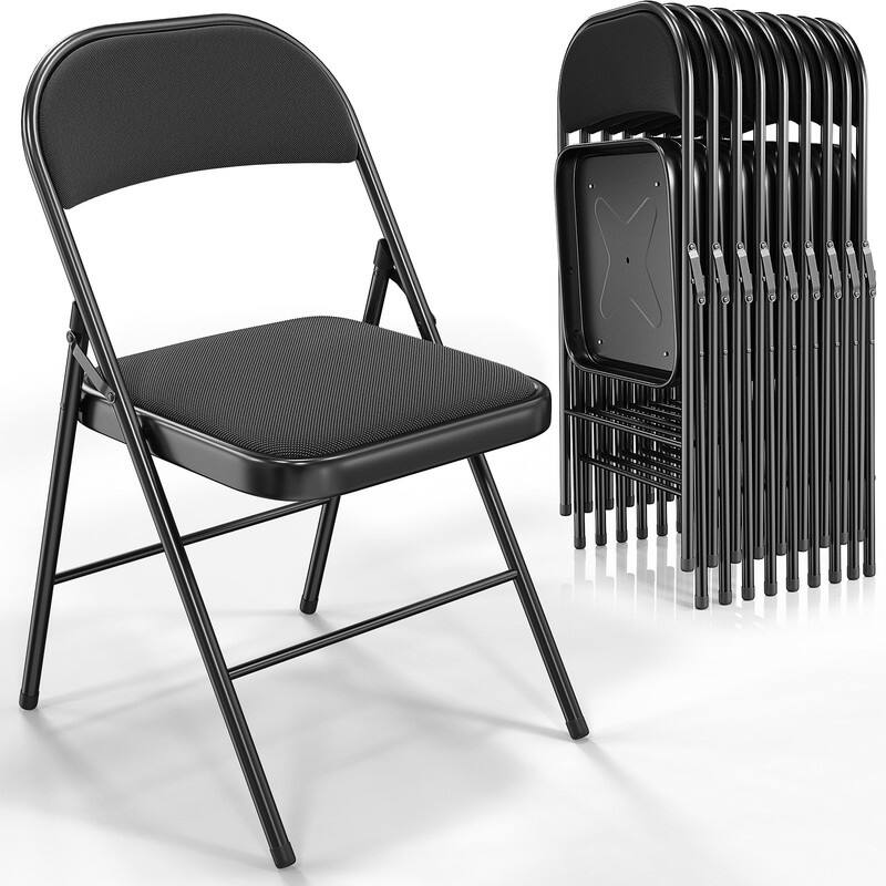 Plastic / Resin Padded Stackable Folding Chair Folding Chair Set (Set of 4) - 10 pc
