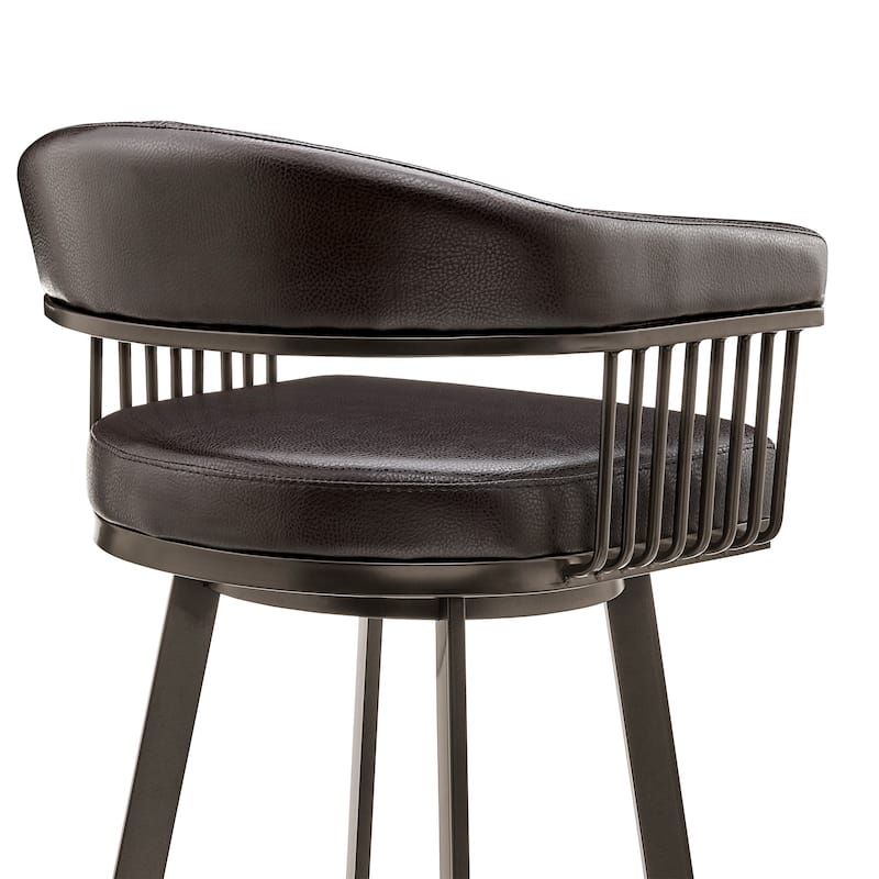 Chelsea Modern Swivel Barstool, Upholstered Counter Height Chair with Metal Frame
