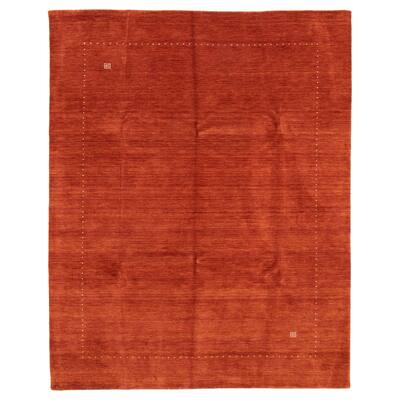 ECARPETGALLERY Hand Loomed Kashkuli Gabbeh Dark Copper Wool Rug - 8'0 x 9'9
