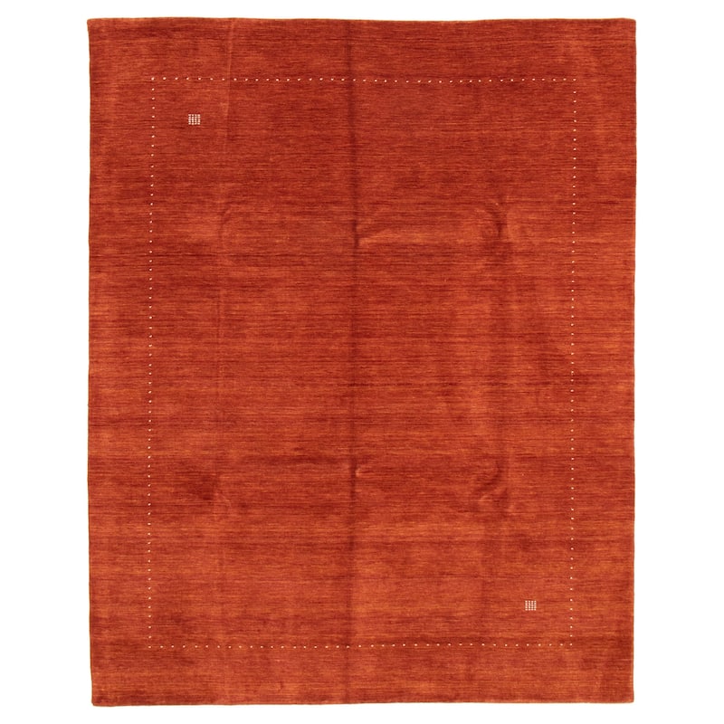 ECARPETGALLERY Hand Loomed Kashkuli Gabbeh Dark Copper Wool Rug - 8'0 x 9'9 - Dark Copper - 8'0 x 9'9