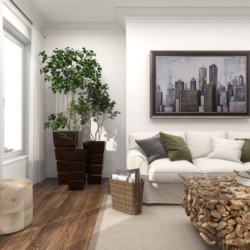 Brown Metal Light Weight Indoor Outdoor Planter with Tapered Base and Fluted Design (Set of 3)