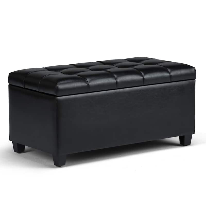 WYNDENHALL Marlowe 34 inch Wide Transitional Rectangle Storage Ottoman