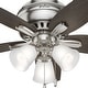 preview thumbnail 16 of 19, Hunter 42" Newsome Flush Mount Ceiling Fan w/ 3-Light LED Light Kit and Pull Chain - Transitional, Casual - Low Profile!