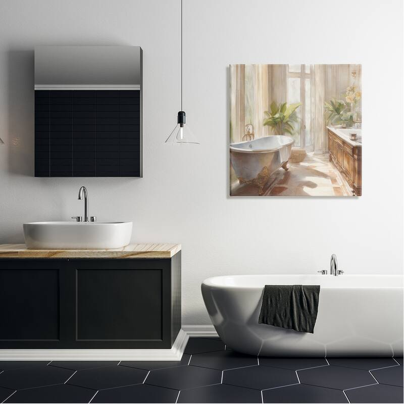 Stupell Sunlit Bathroom View Canvas Wall Art Design by Kim Allen