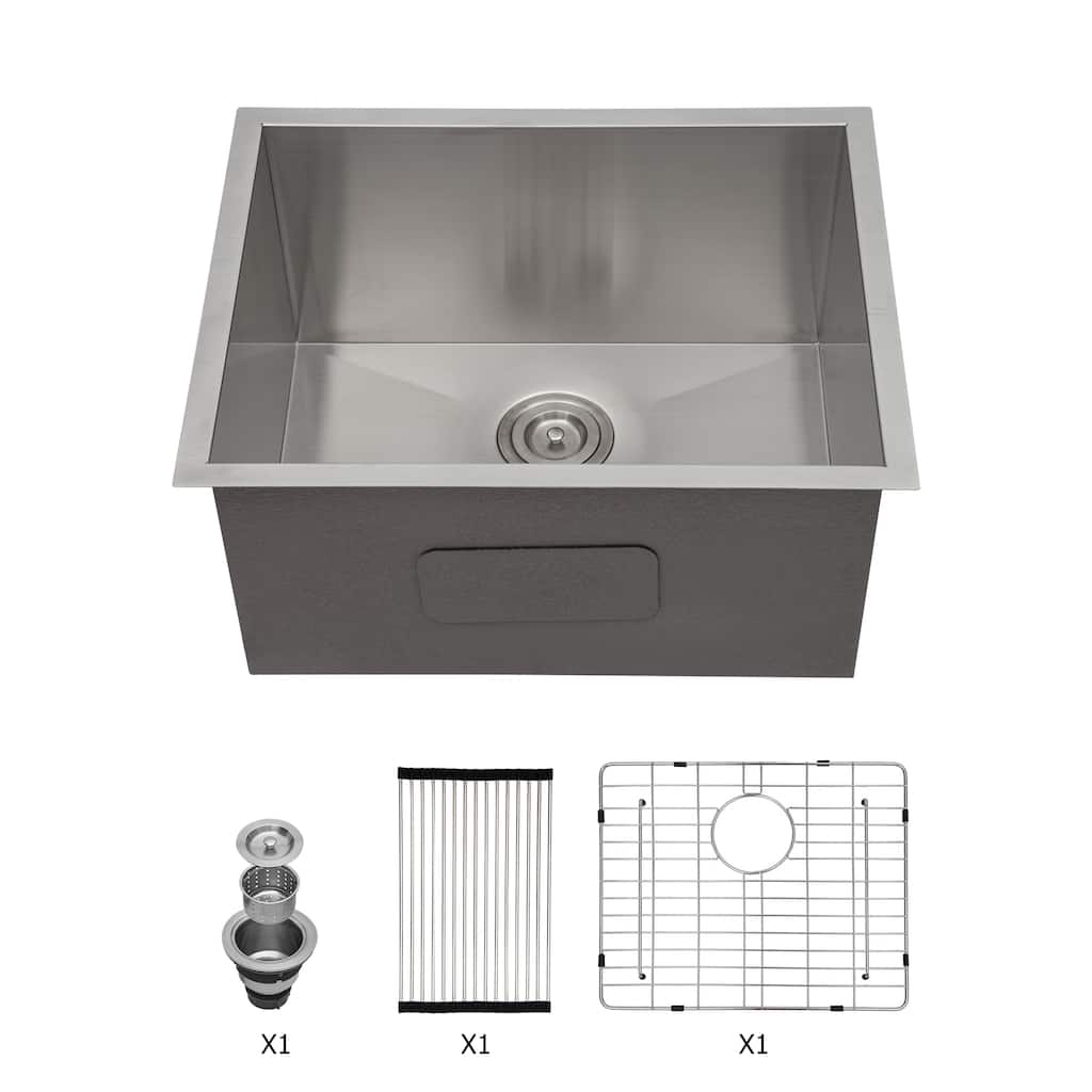 Undermount Laundry Utility Sink Deep Single Bowl 16 Gauge Stainless Steel Laundry Tub Sinks