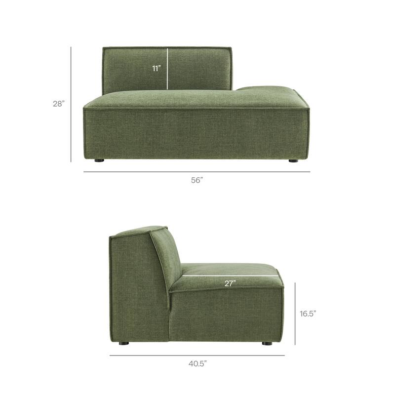Restore Performance Fabric Upholstered Right-Facing Armless Modular Chaise