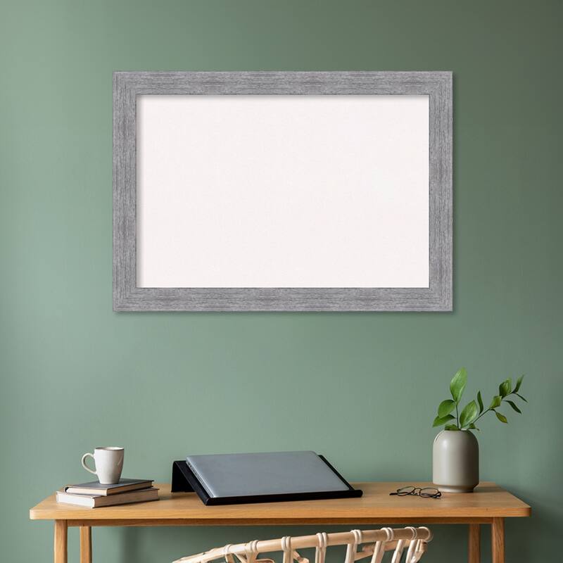 Bark Rustic Grey Framed White Corkboard Bulletin Board