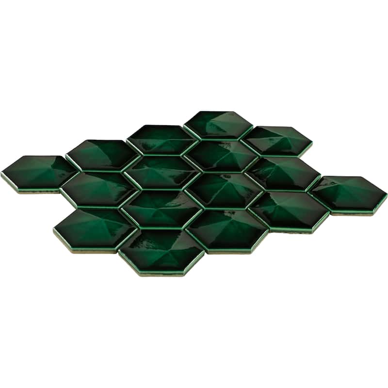 Daltile Artefino Jewel 3" Pyramid Hexagon Mosaic (10 PC Per Carton) (8.60 SQFT Per Carton)