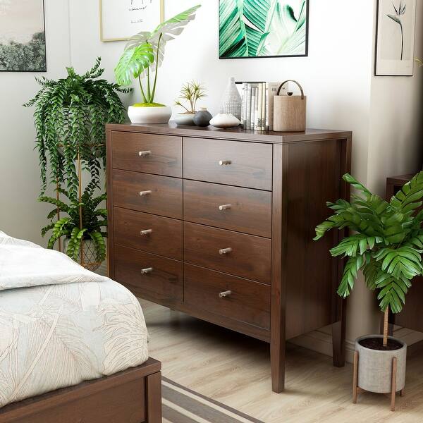 slide 1 of 10, Furniture of America Larc Rustic Solid Wood 8-drawer Chest with Knobs