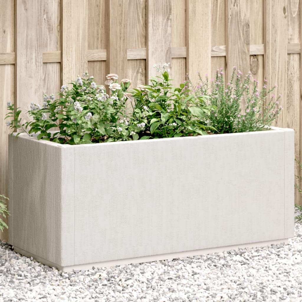vidaXL Garden Planter White Polypropylene Medium Durable Planter - 14.2 x 31.5 x 13.8