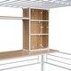 preview thumbnail 30 of 40, Modern Metal Frame Loft Bed with Desk and Shelf, Side Ladder