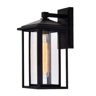 Crawford 1 Light 7in Black Outdoor Wall Light