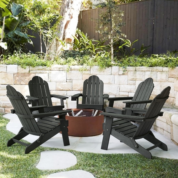 Modern Patio Outdoor Poly Resin Plastic Folding Adirondack Chair