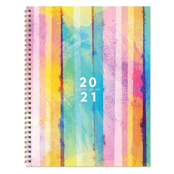 July 2020-June 2021 8.5x11 Large Daily Weekly Monthly Painted Stipe Spiral Planner with Stickers. Opens flyout.