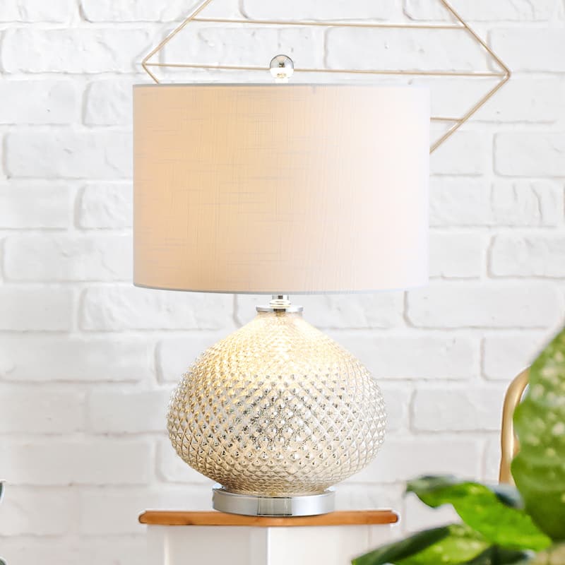 Ames 22.5" LED Glass Table Lamp, Mercury Silver by JONATHAN Y