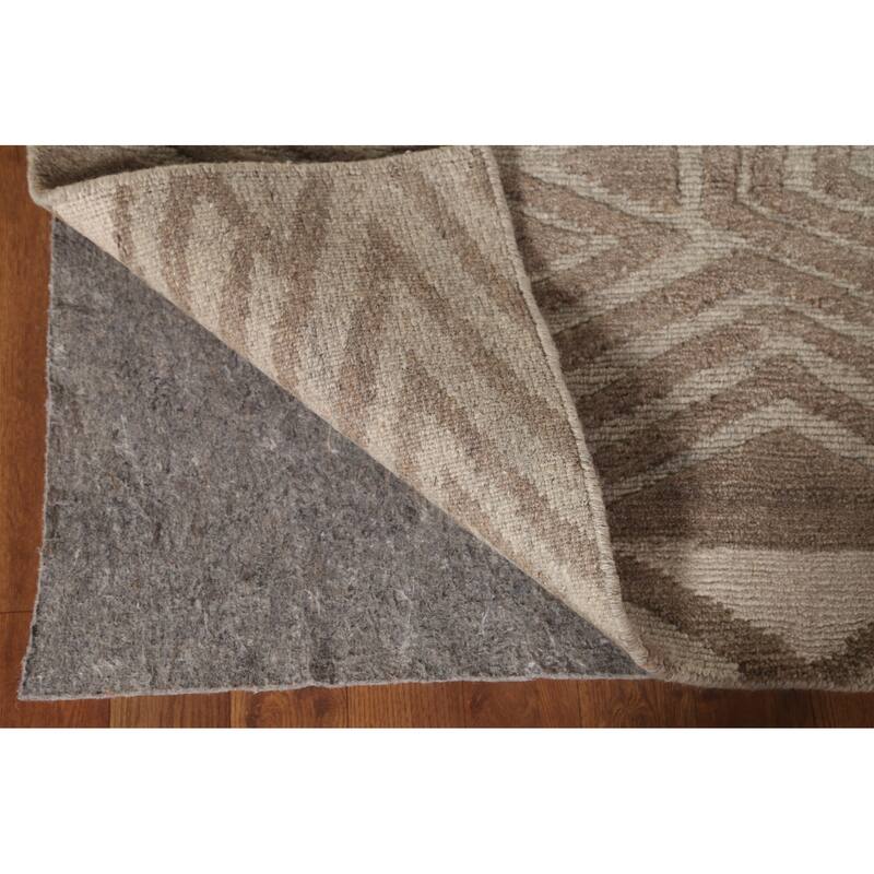 All-Over Geometric Modern Area Rug Handmade Wool Carpet - 8'1"x 9'10"