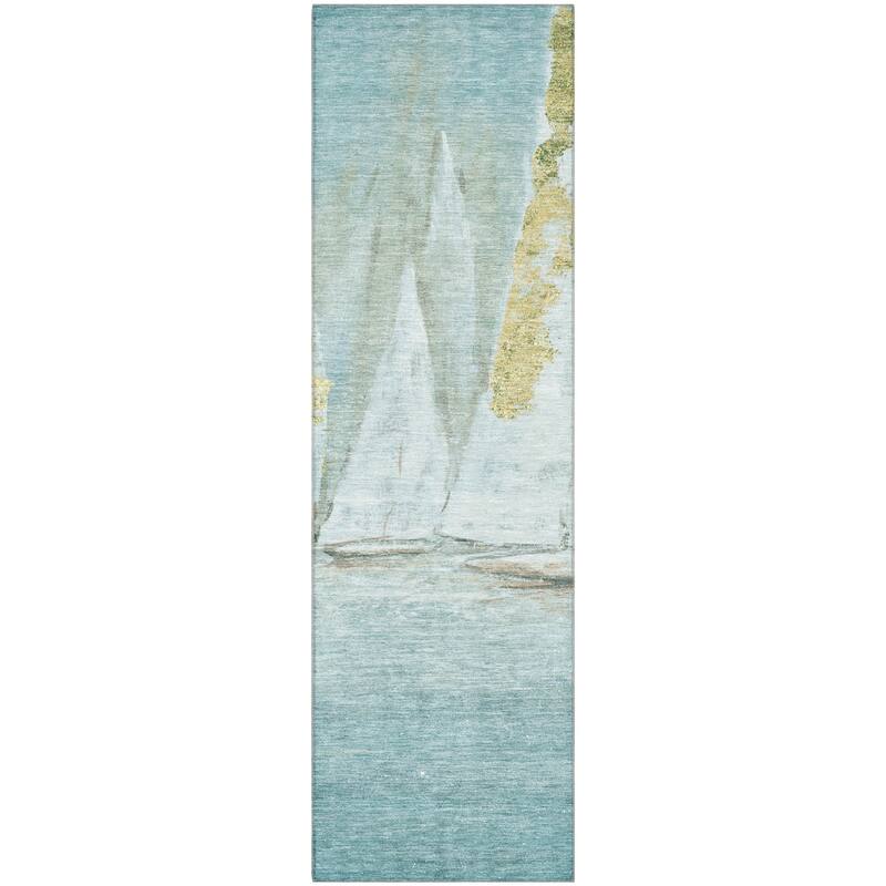Premium Washable Super Soft Modern Sailboat Mayfield Rug