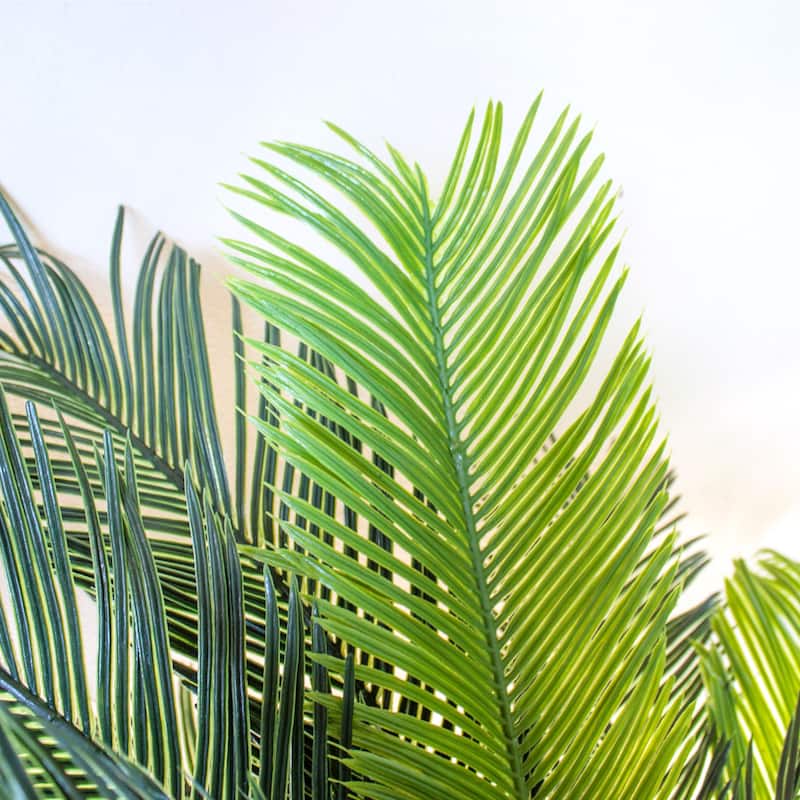 Sanctuary Plant 4.5Ft, UV Resistant Artificial Tree in White Planter with Stones - Green