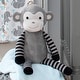 preview thumbnail 3 of 2, Bedtime Originals Jungle Fun Gray/Black Plush Monkey Stuffed Animal - Bingo