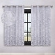 preview thumbnail 98 of 124, Superior Leaves Machine Washable Room Darkening Grommet Blackout Curtains, Set of 2 42" x 63" - Silver/Silver