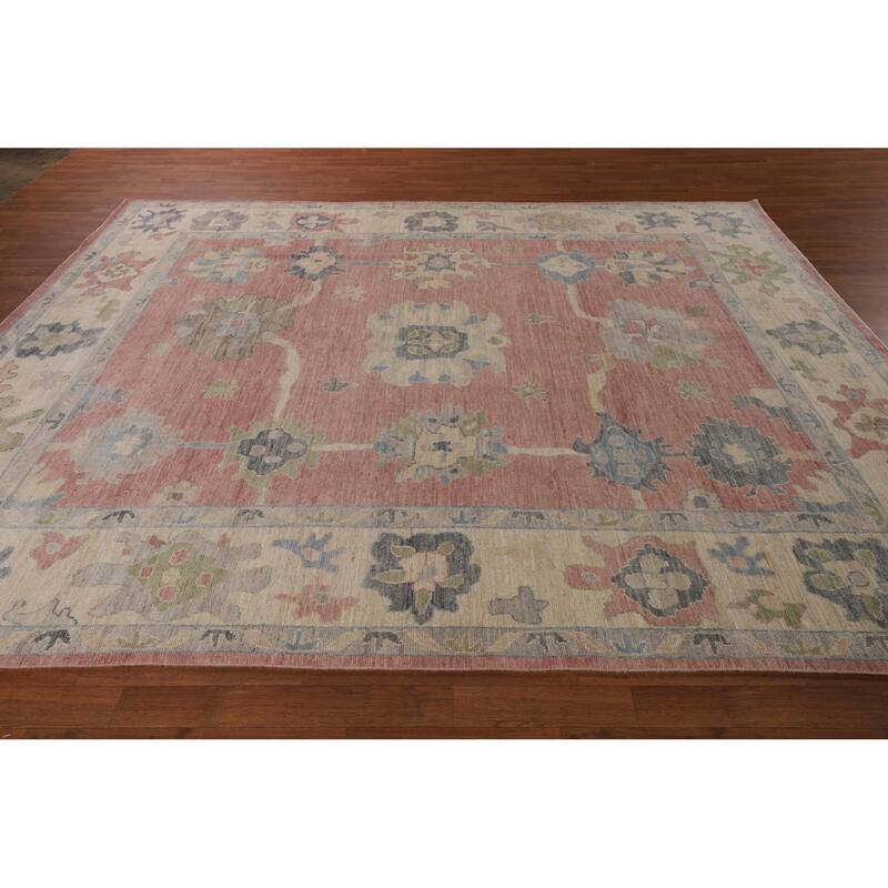 Vegetable Dye Oushak Turkish Area Rug Hand-Knotted Bedroom Wool Carpet - 8'3"x 10'0"