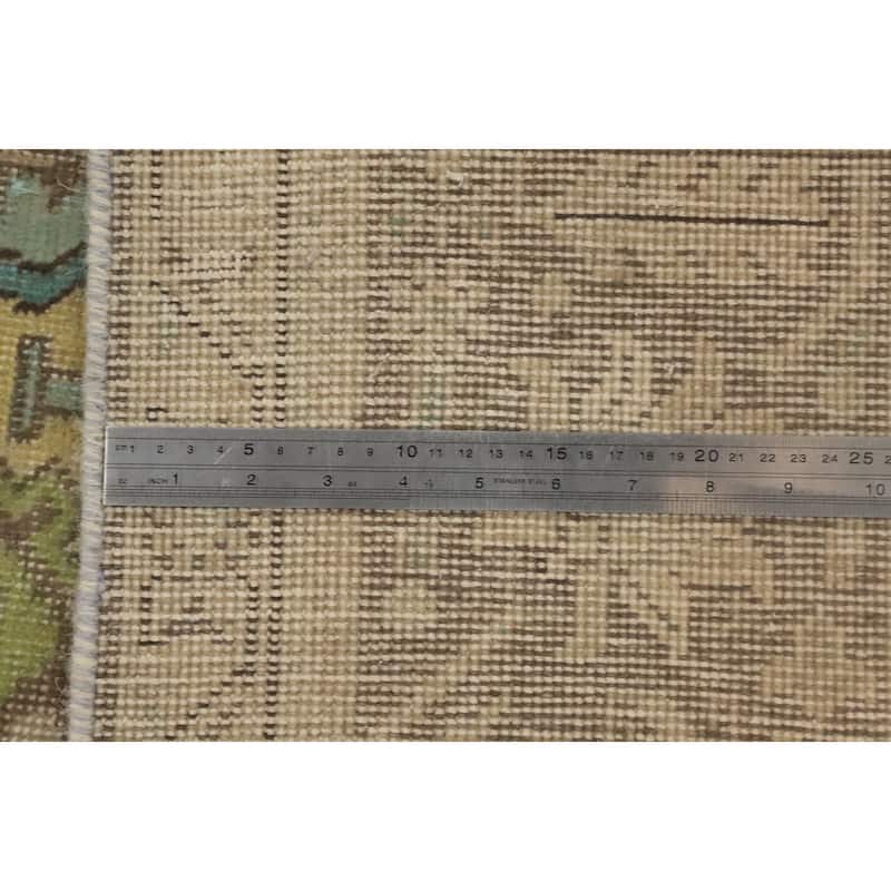 Hand Knotted Oriental 100% Wool Carpet Traditional Floral Navy Blue & Blues Tabriz Area Rug - 9' 6'' X 6' 6''