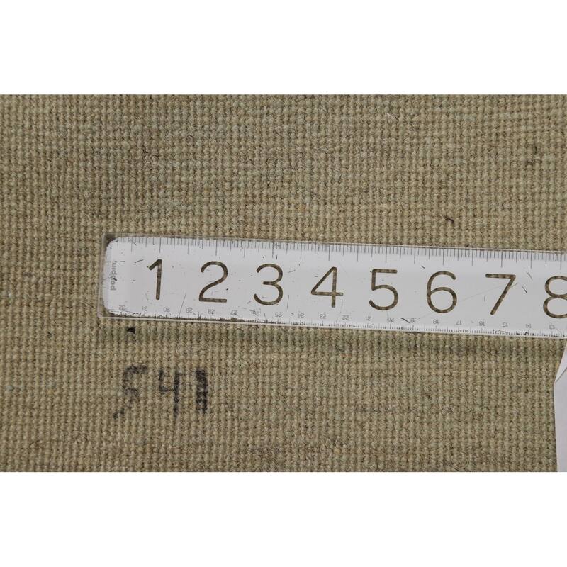 Modern Gabbeh Foyer Rug Handmade Green Oriental Wool Carpet - 2'8"x 4'1"