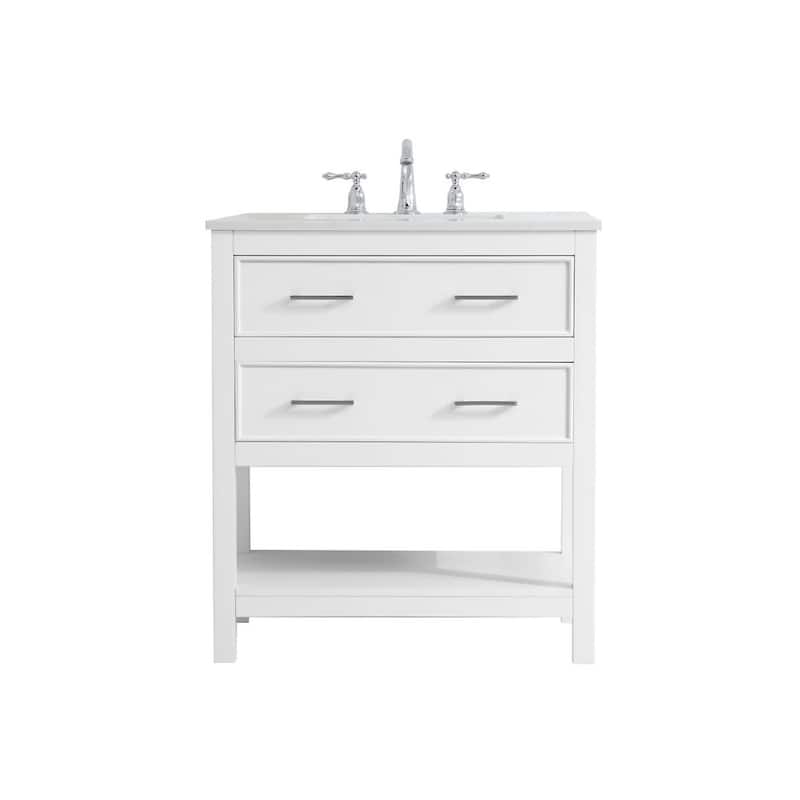 Elegant Lighting VF19030 Sinclaire 30" Free Standing Single Basin - White