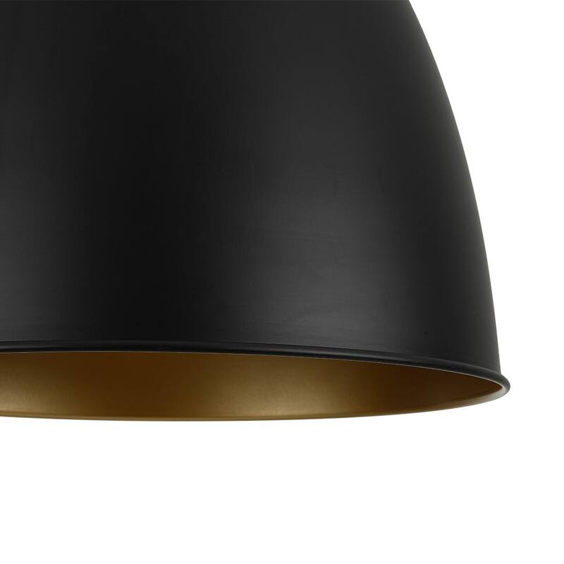 Mid-Century Modern 1-Light Bell Dome Large Pendant Light 17.7in